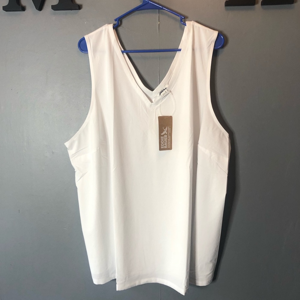 Eddie Bauer Departure Vneck tank top white size 3XL‎